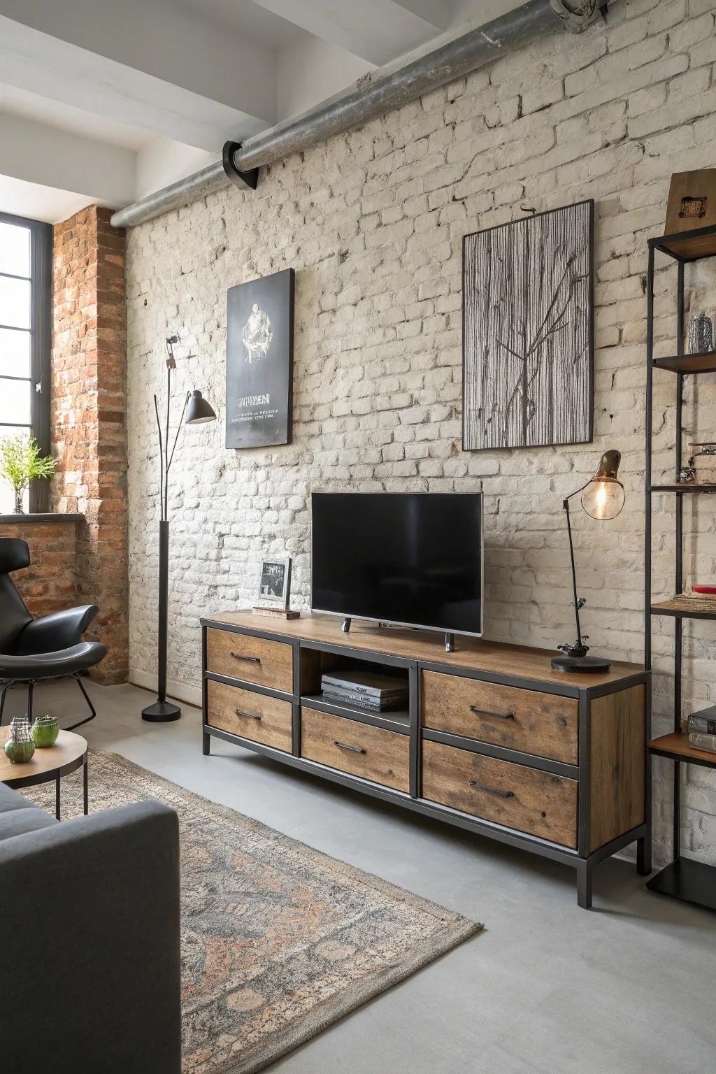 Industrial TV consoles add a dash of urban sophistication.