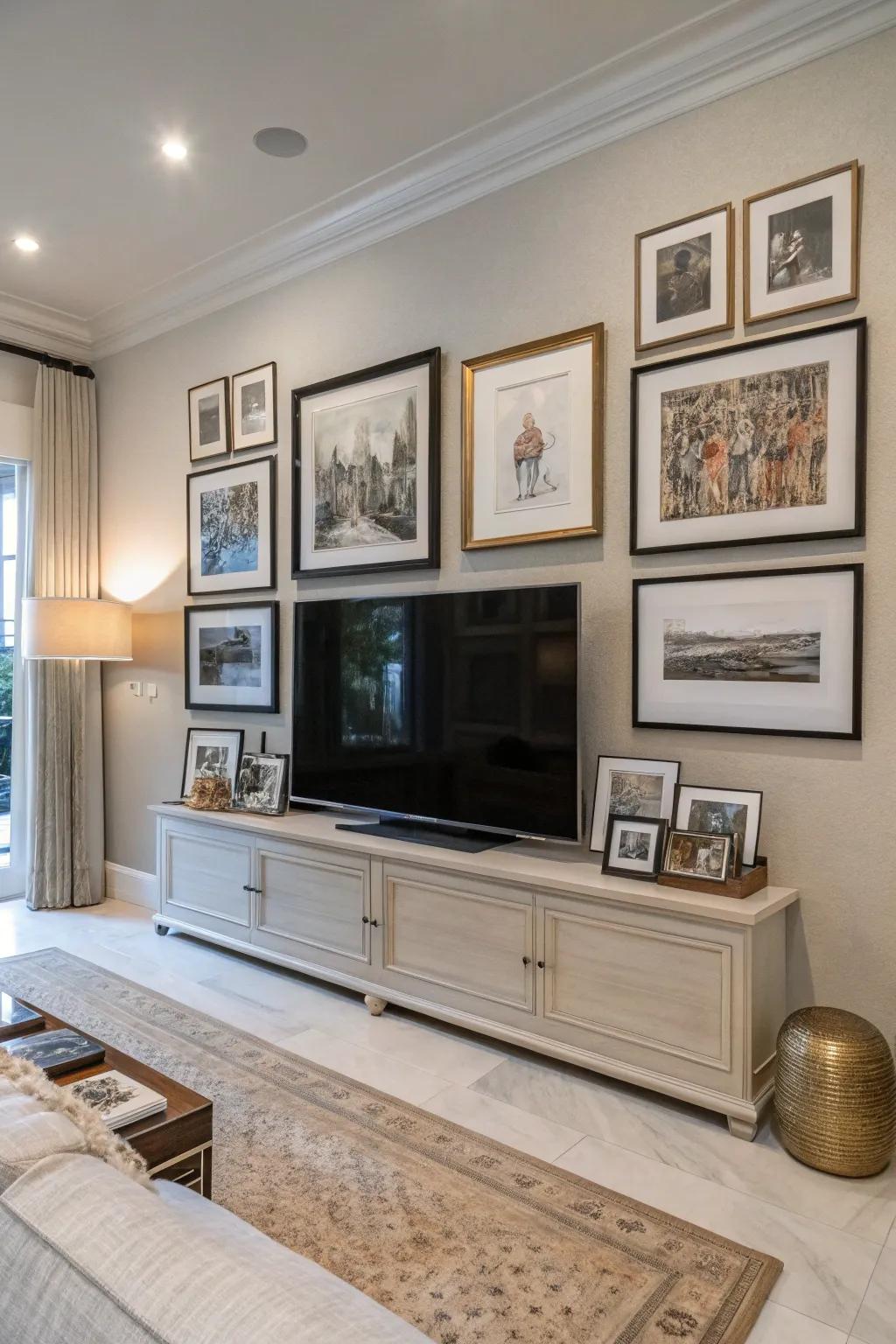 Transform your TV into art with picture surround designs.