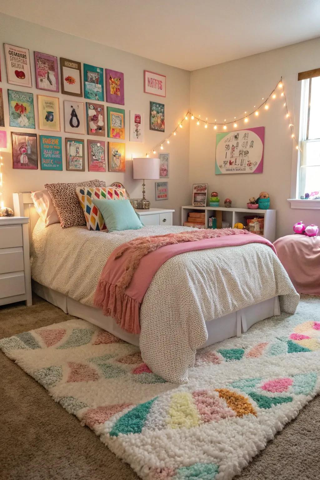 Warm textures featuring plush floor coverings and comforting throws.