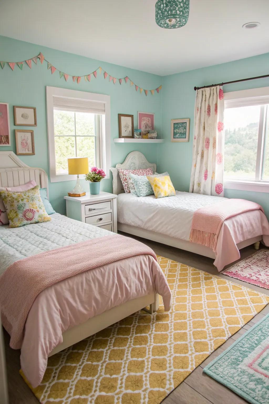 Gentle colors design a peaceful and serene setting.