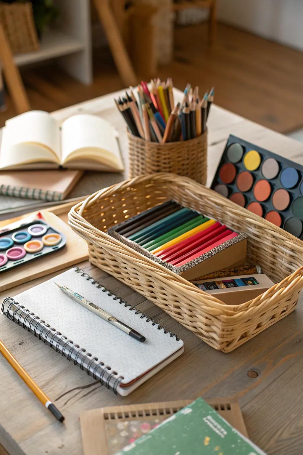 An inventive getaway basket for creative souls.