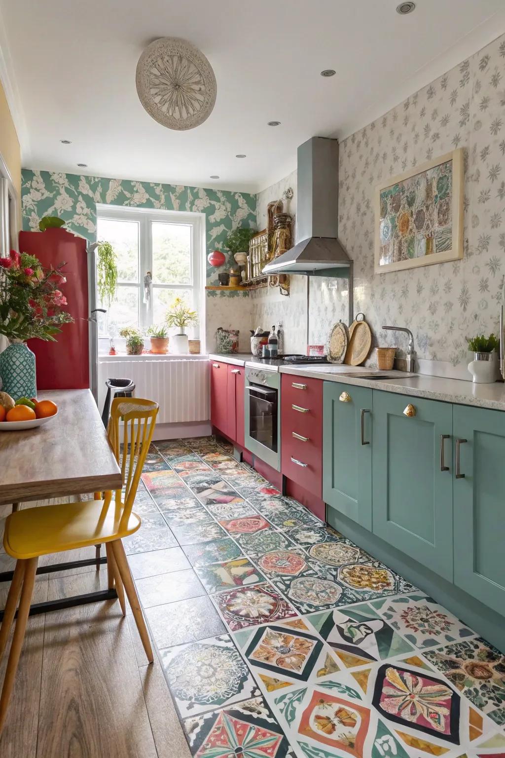 Blend and match textures for a distinct ground design.