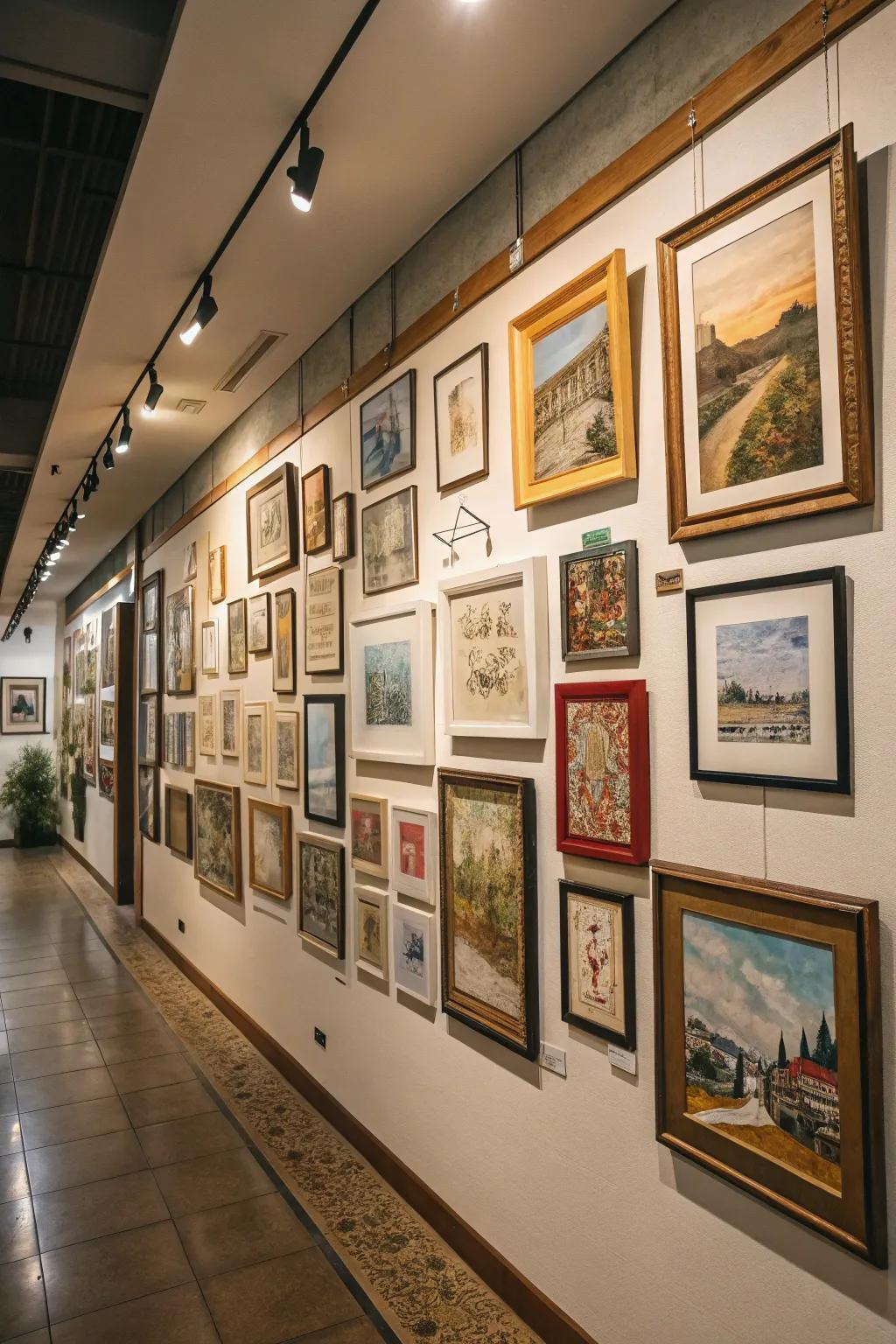 Artwork arrangements relate a unique story using artwork.