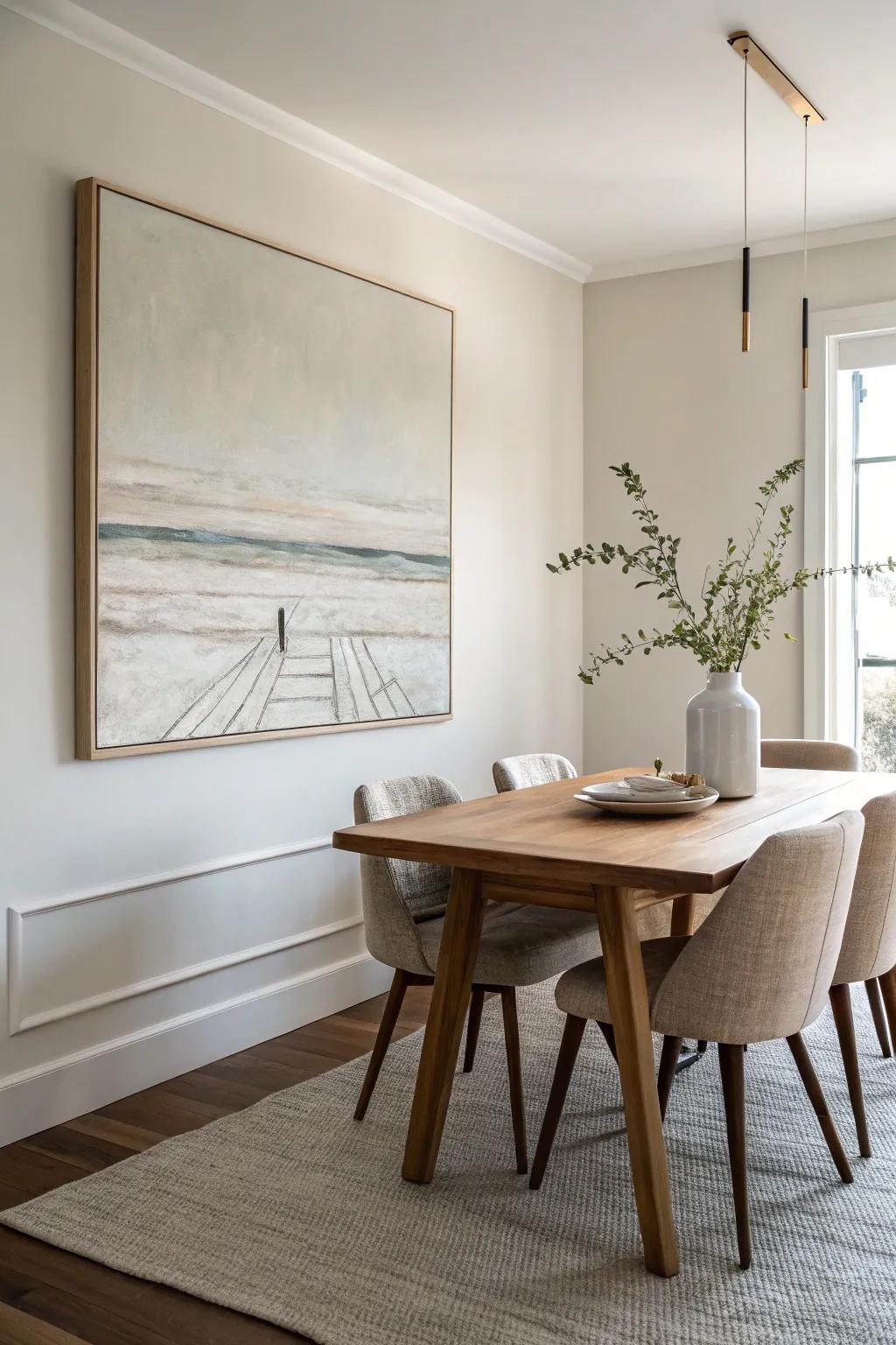 Minimalist art offers understated elegance.