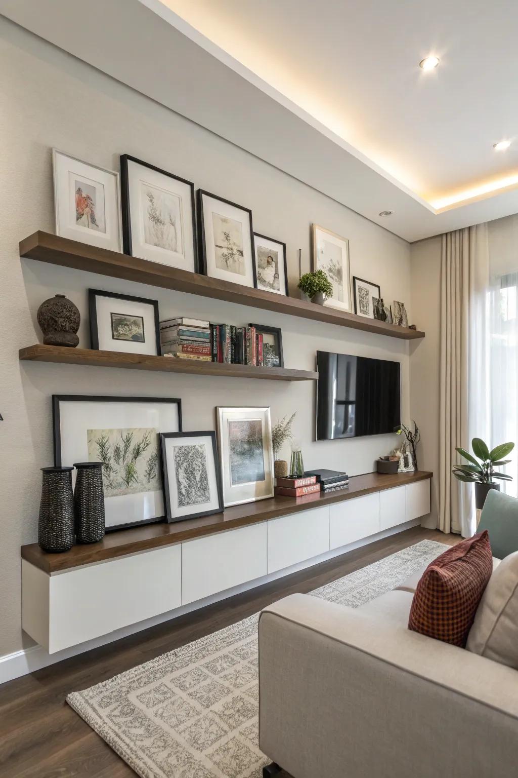 Transform your shelves into your own personalized art exhibition.