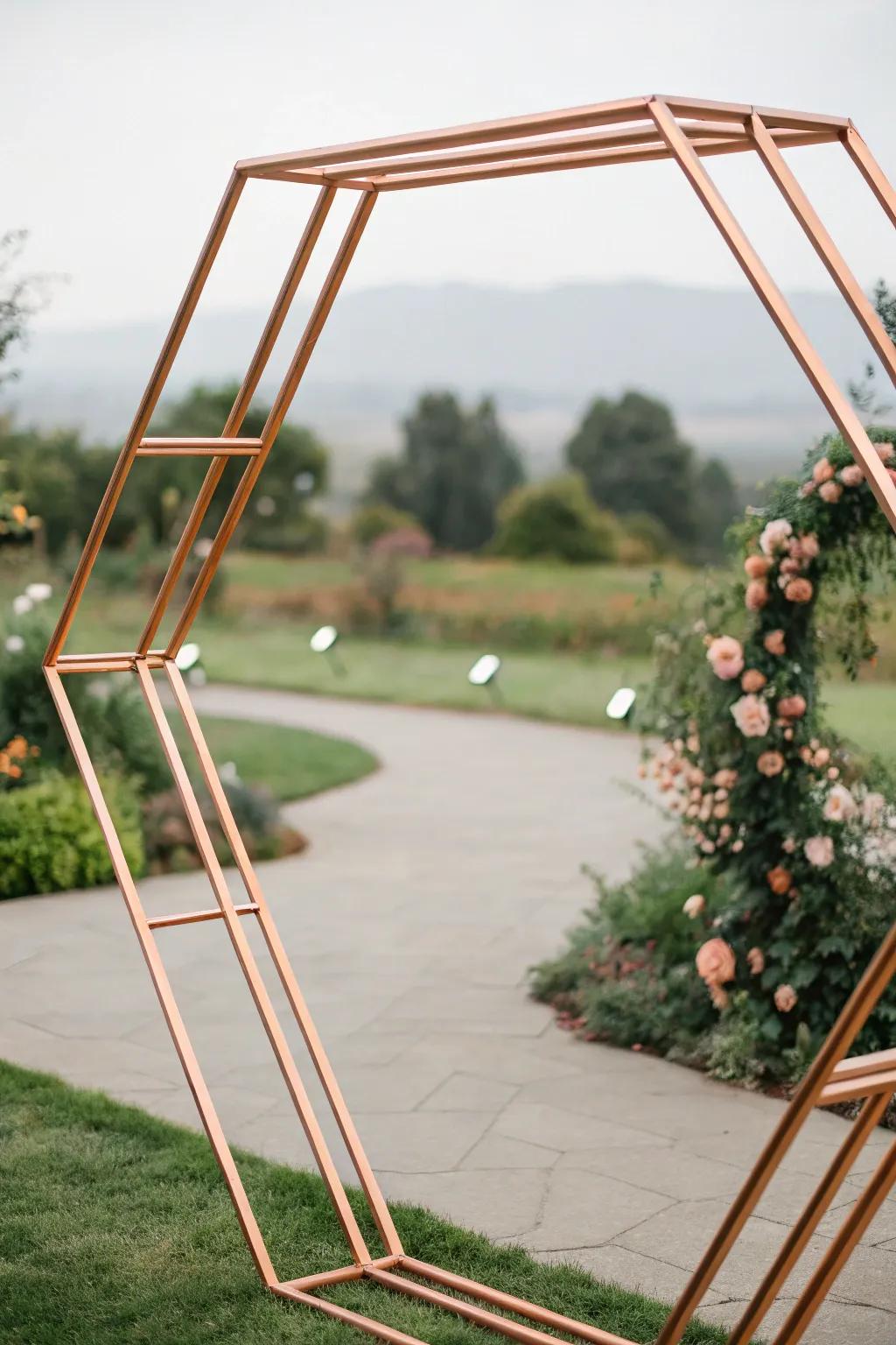 A modern symmetrical arch that stands out with its sleek design.