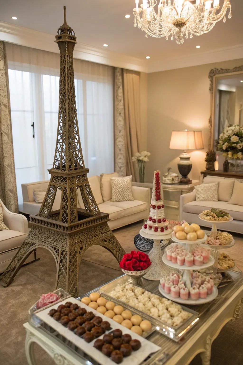 A French-themed decor creating a personalized welcome.