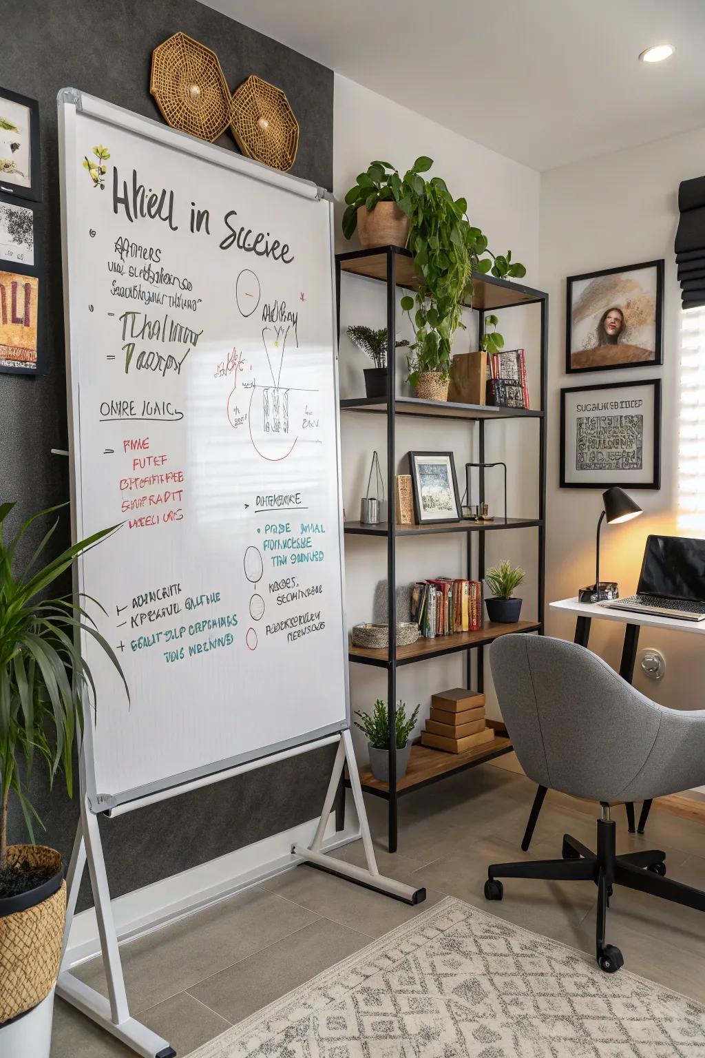 Uplifting sayings showcased on a whiteboard to embolden and motivate.