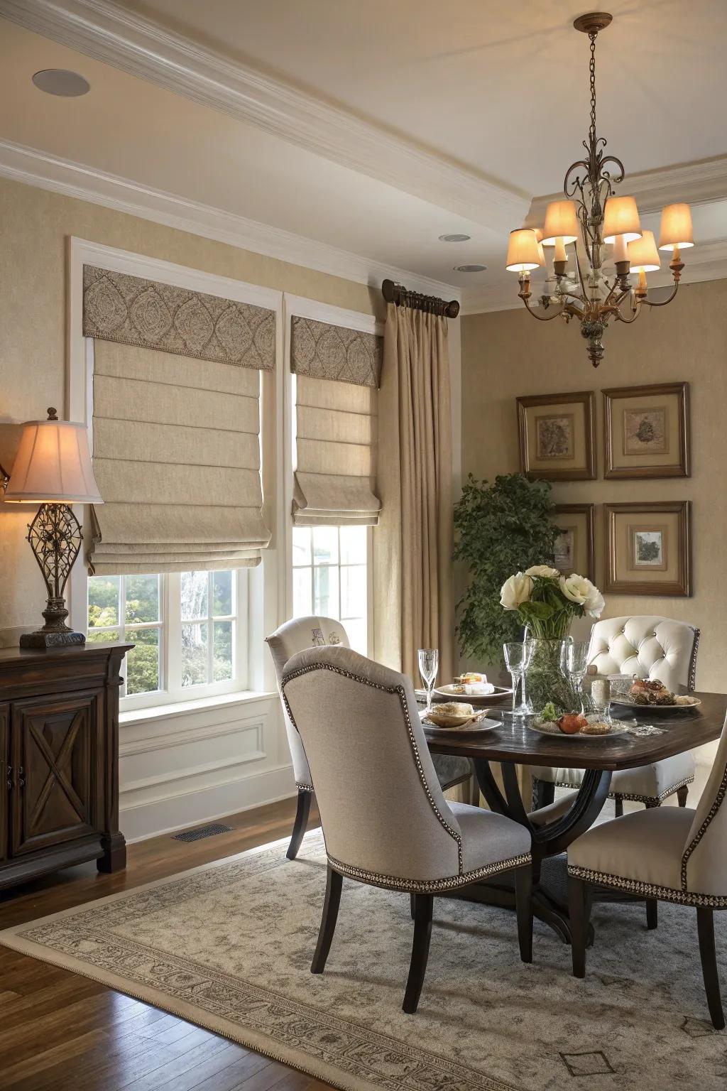 Add sophistication with exquisitely tailored fabric blinds.