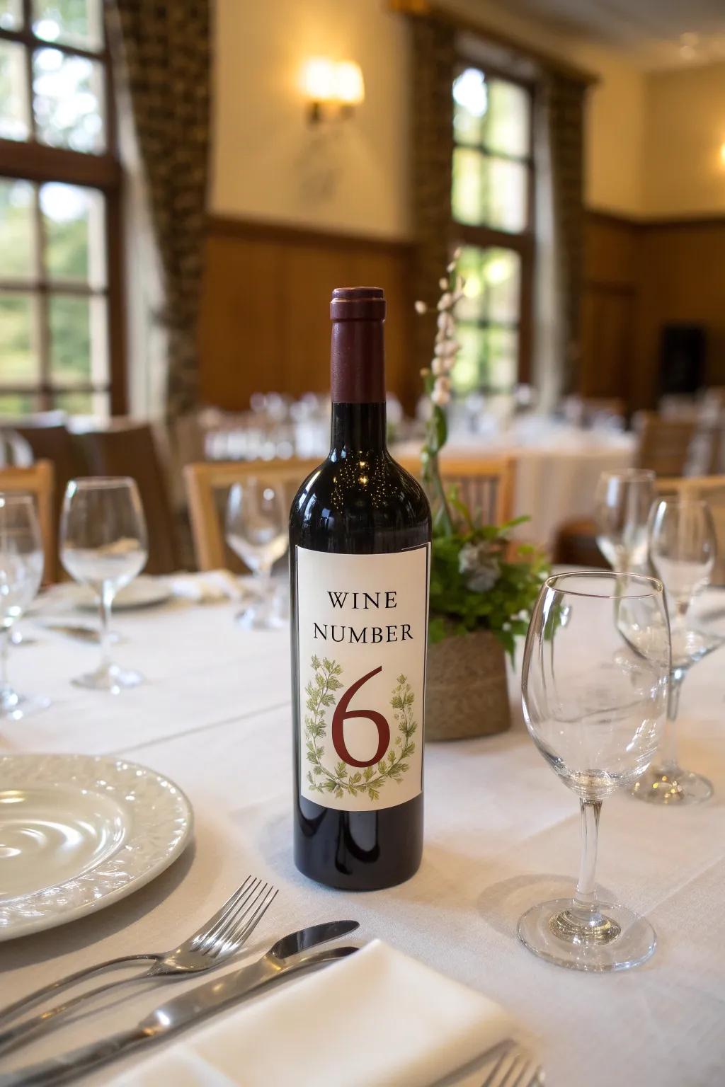 Imaginative table markers create a fashionable statement at each function.