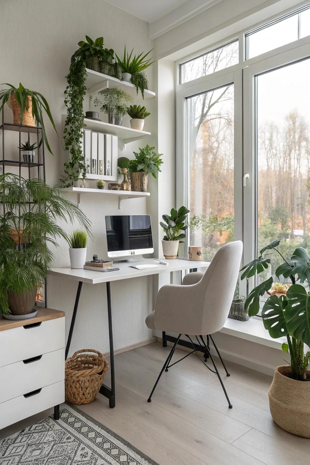 Green elements that enhance the visual appeal and feel of your office.