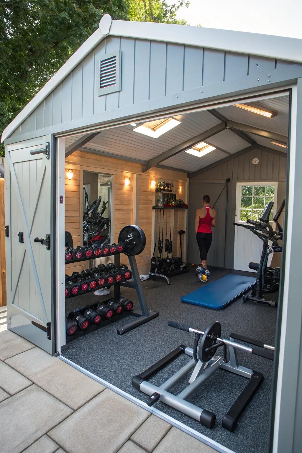 A private exercise studio setup with mirrored walls to enhance your workout experience.
