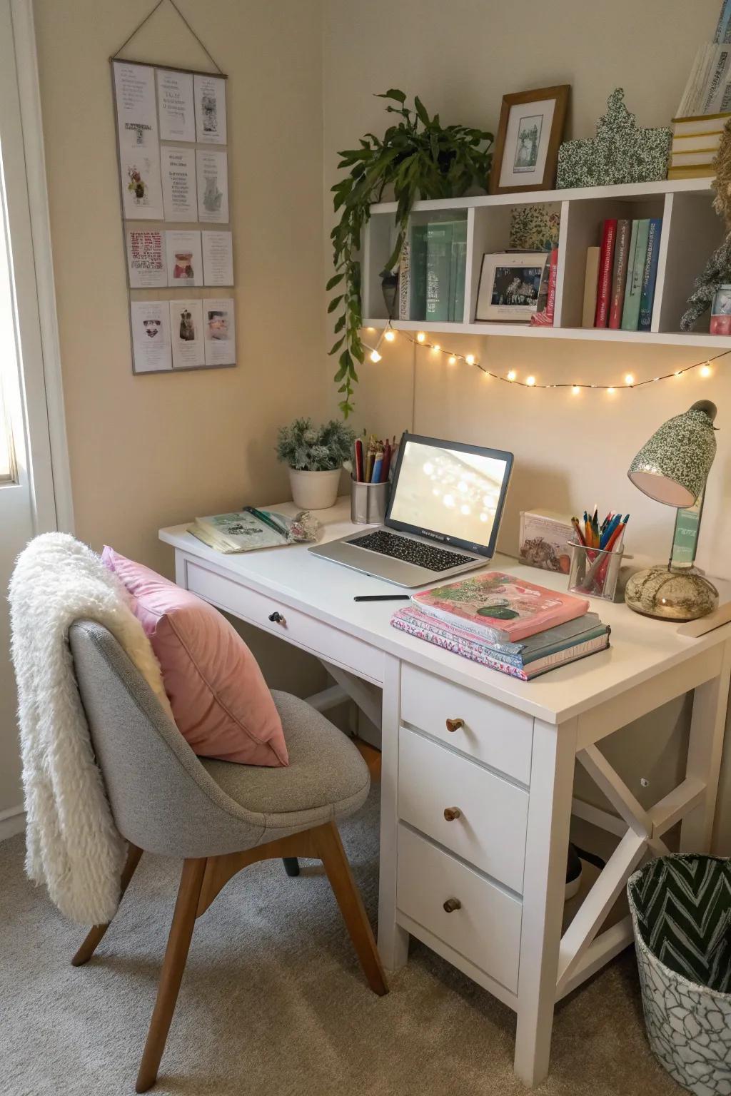 An appealing study nook conceived for focus and ingenuity.