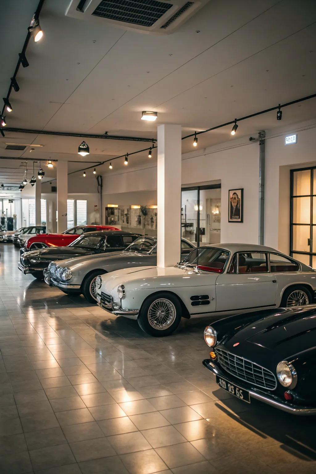 Showcase your passion for vintage cars in a garage-turned-showroom.