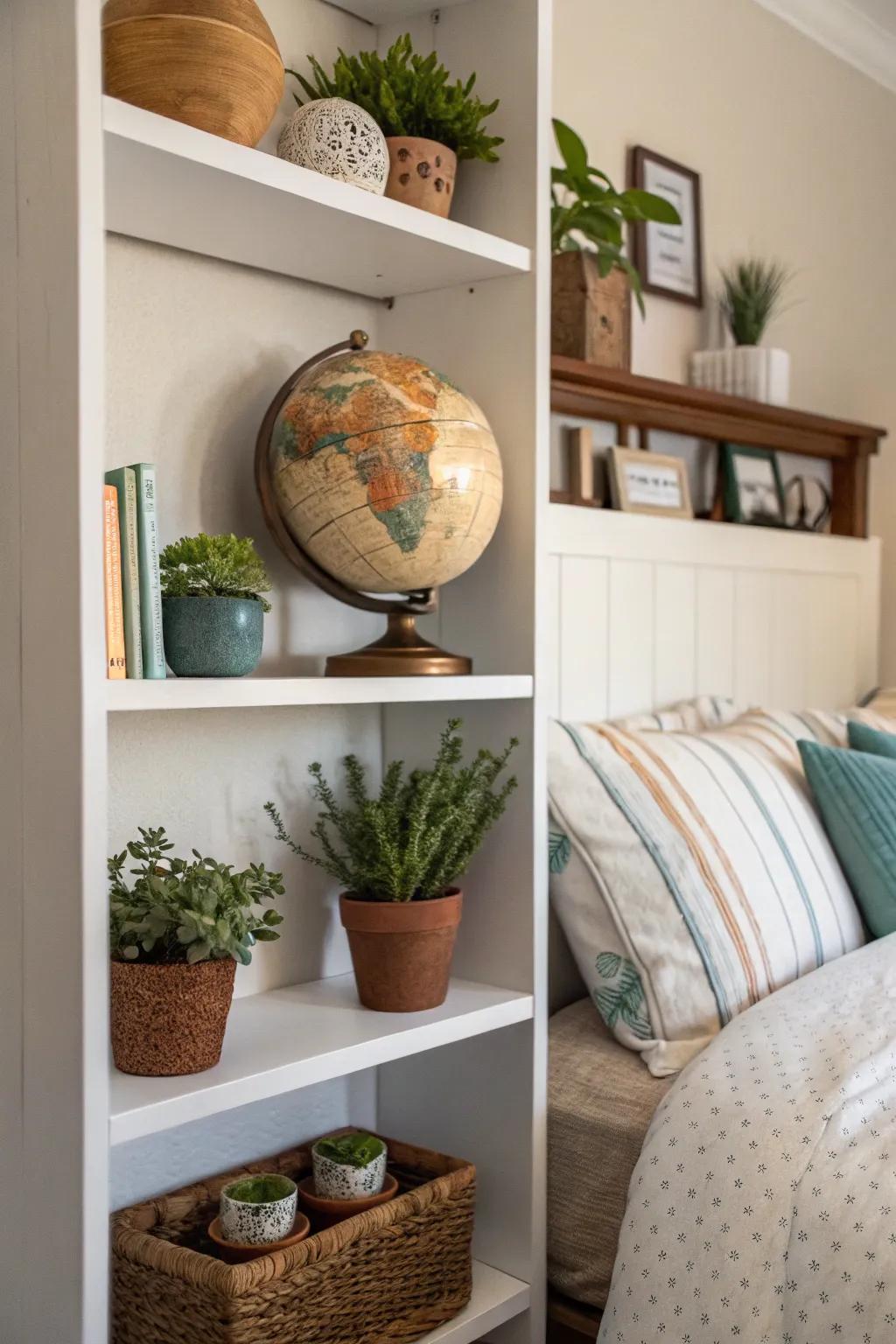 Decorative accents give the space a personal charm