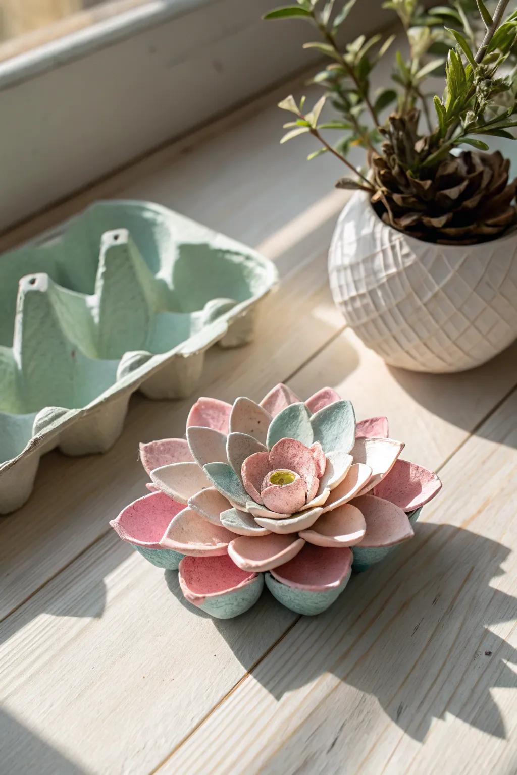 Transform simple egg cartons into delightful blossoms—ideal for adding a personal touch to any gift.