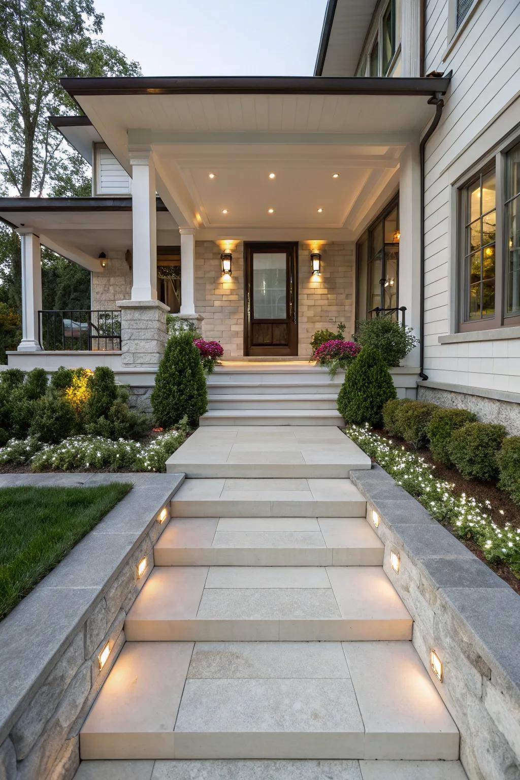 An inviting entryway establishes a positive impression for visitors.