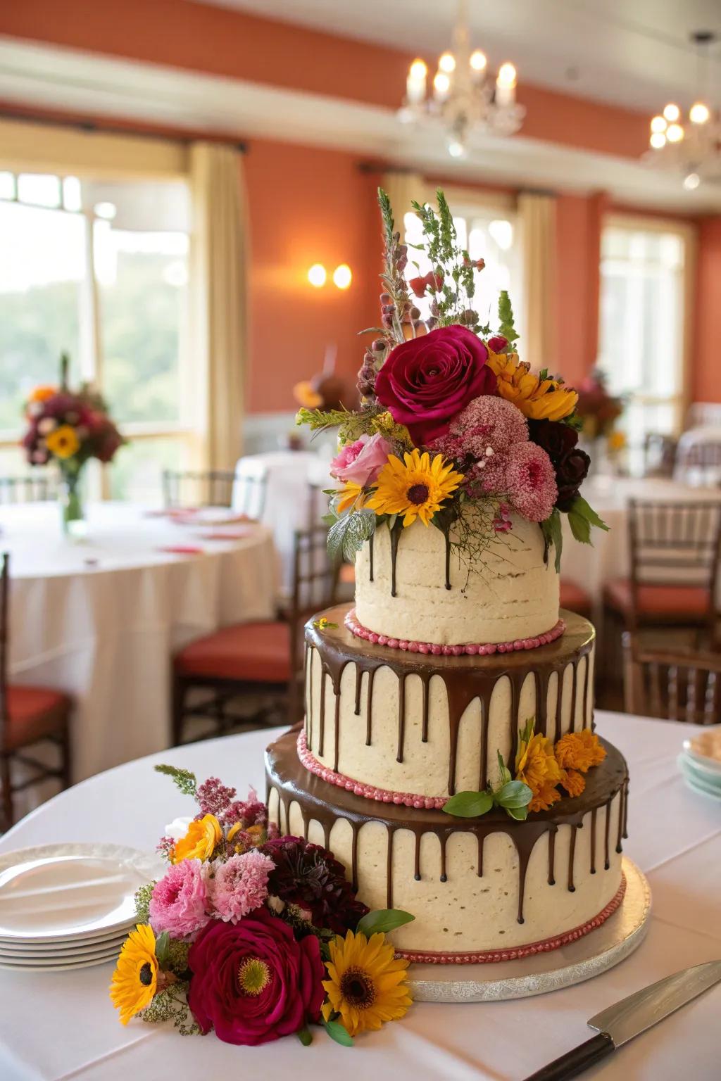 Drip designs bring a modern twist to classic cakes.