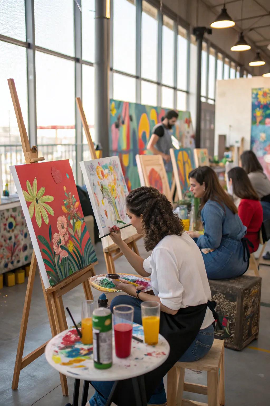 Unleash creativity with an enjoyable painting and wine session.