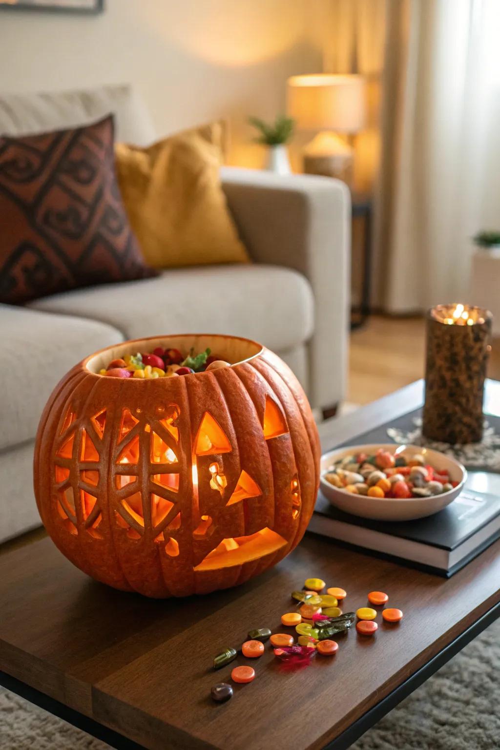 Unite function with merriment through exploiting pumpkins as vessels.