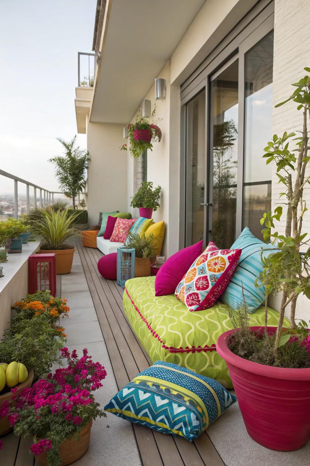 Pops of color bring a dynamic and upbeat vibe.
