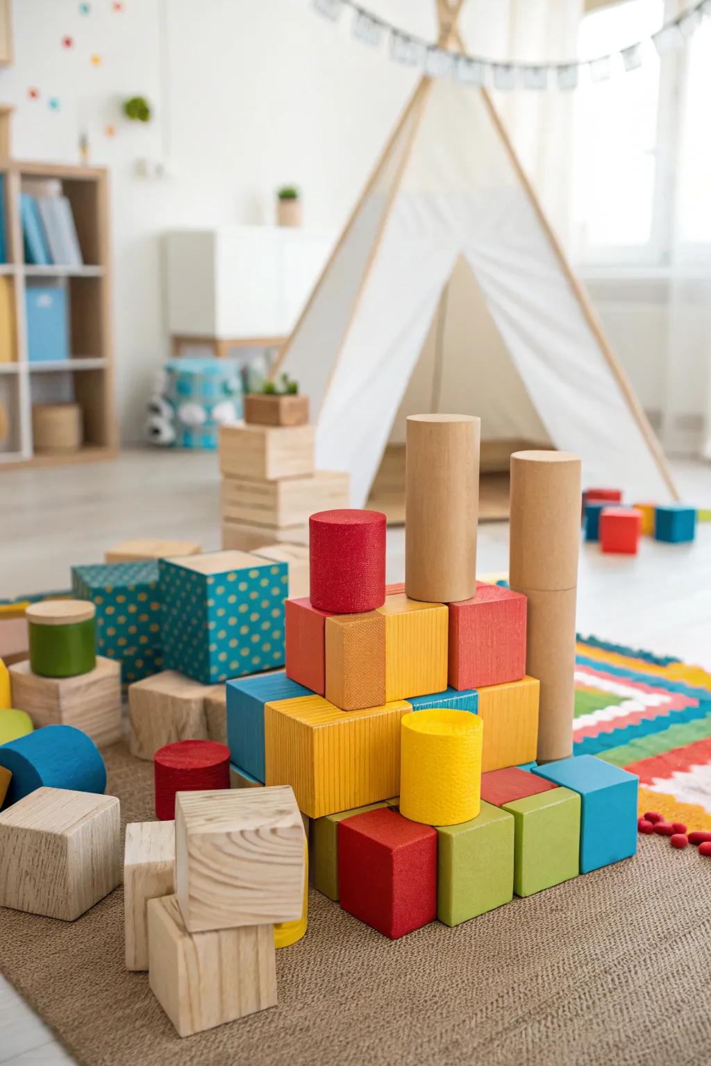 A variety of blocks for unrestricted creativity.