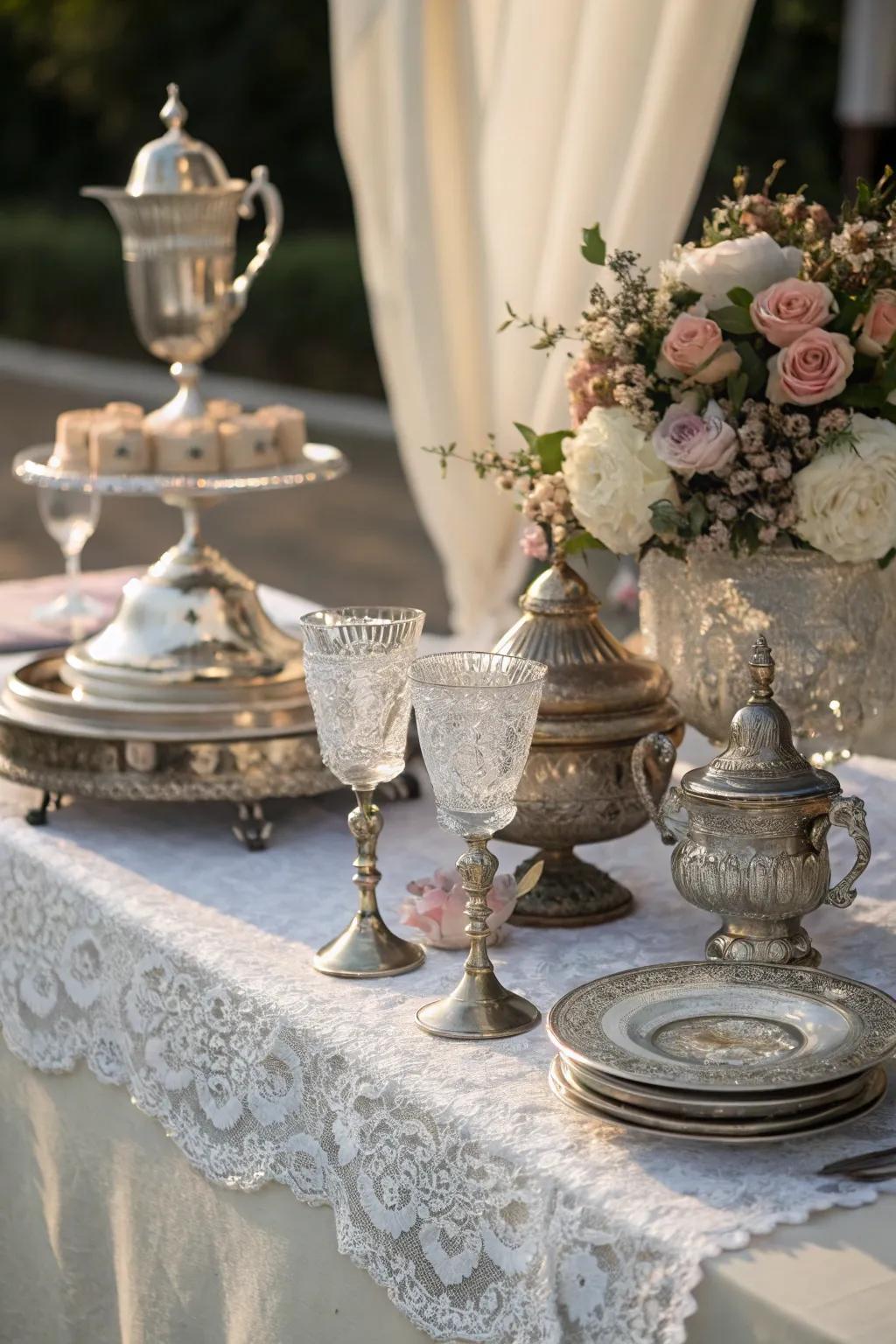 Retro acquisitions append magnetism and individuality to wedding ornamentation.