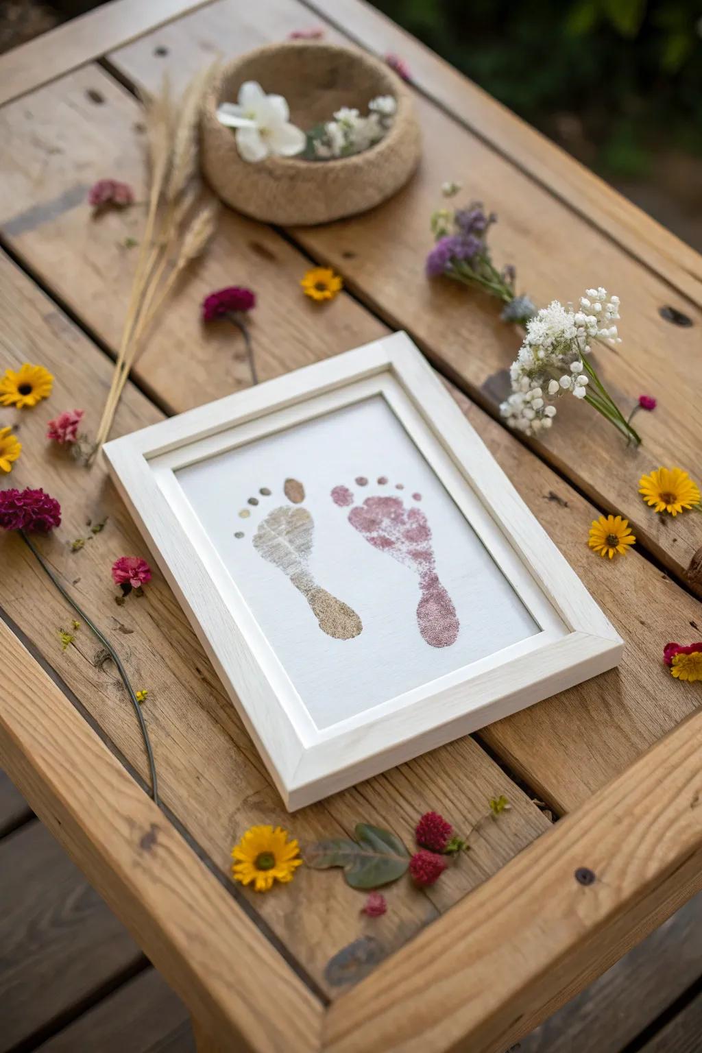 An exquisite convergence of nature and keepsake footprints.