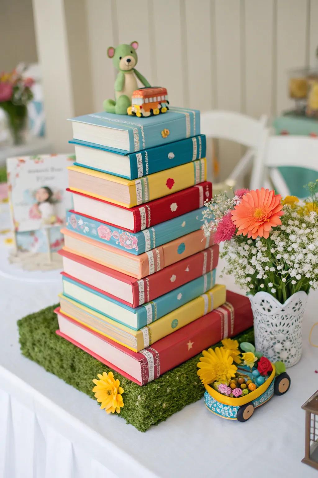 Arranged board books furnish both a visual delight and practical use.