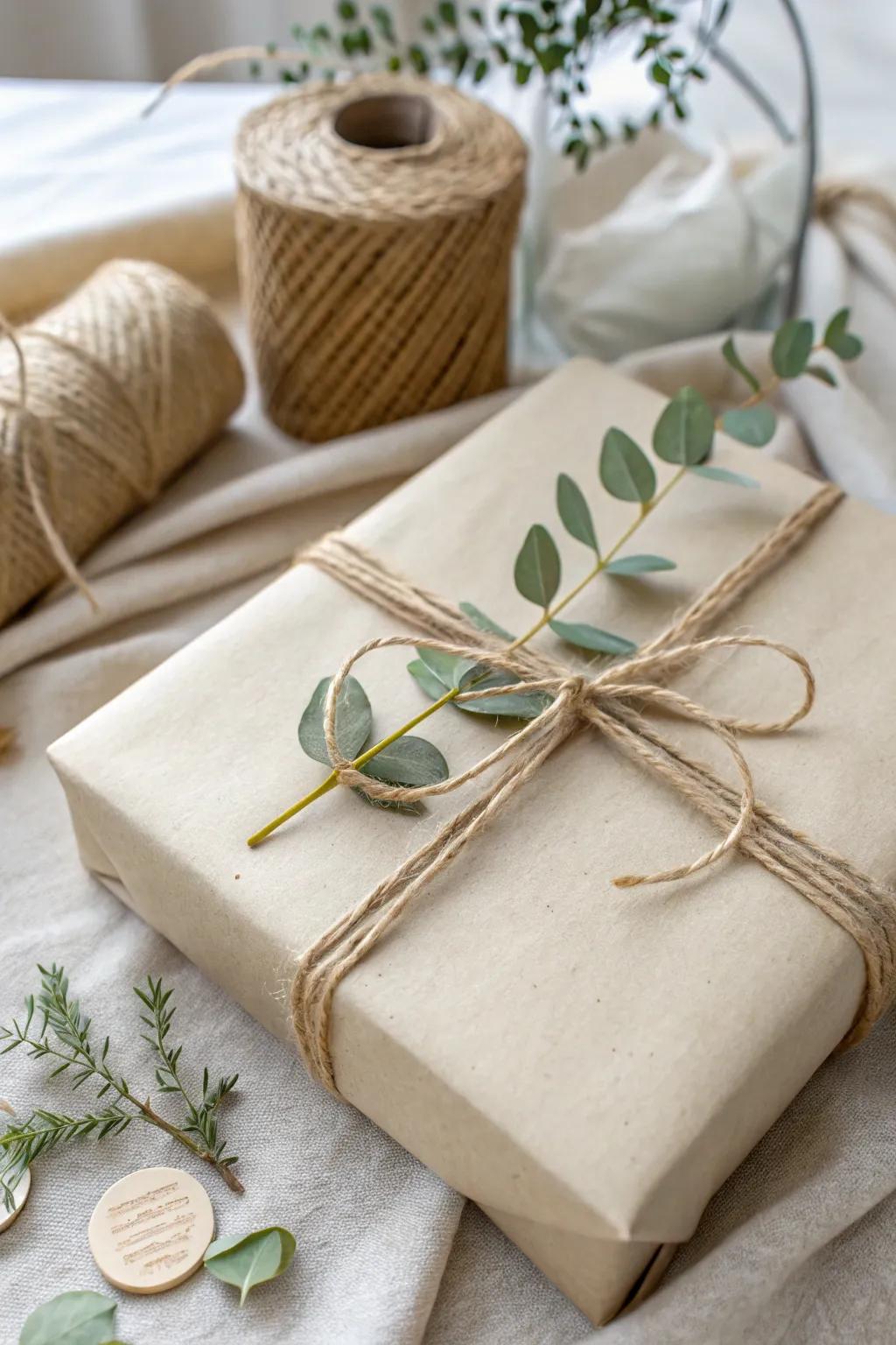 Find the charm of simplicity with earth-friendly fiber and greens for your next baby shower gift.