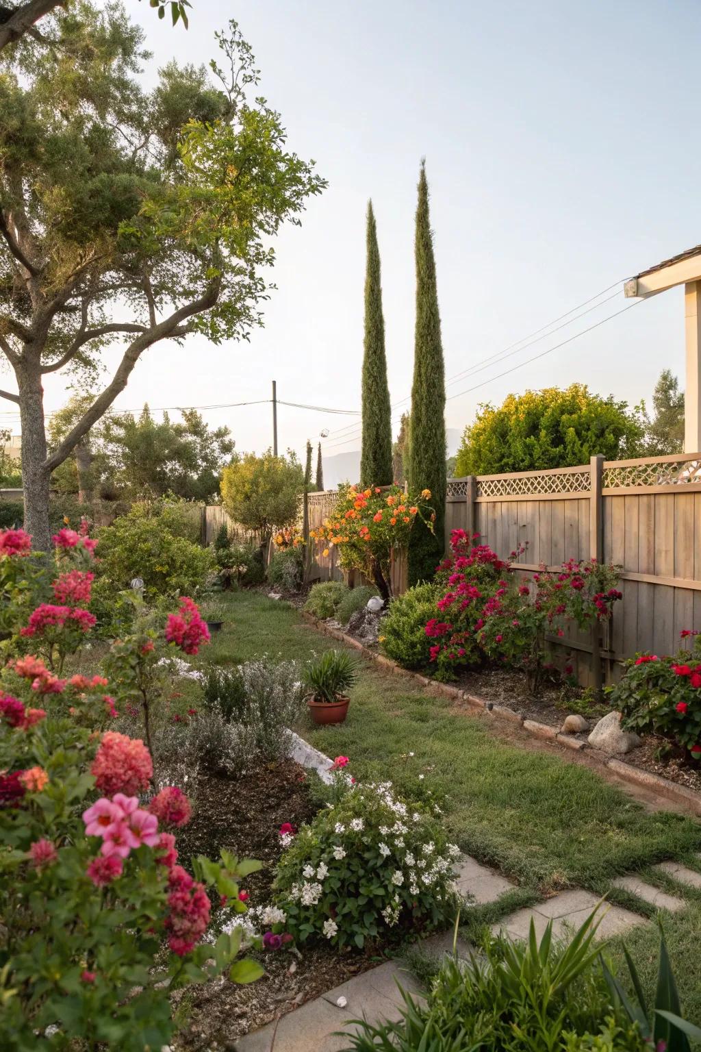 Lavish verdure converts a backyard into a serene getaway.