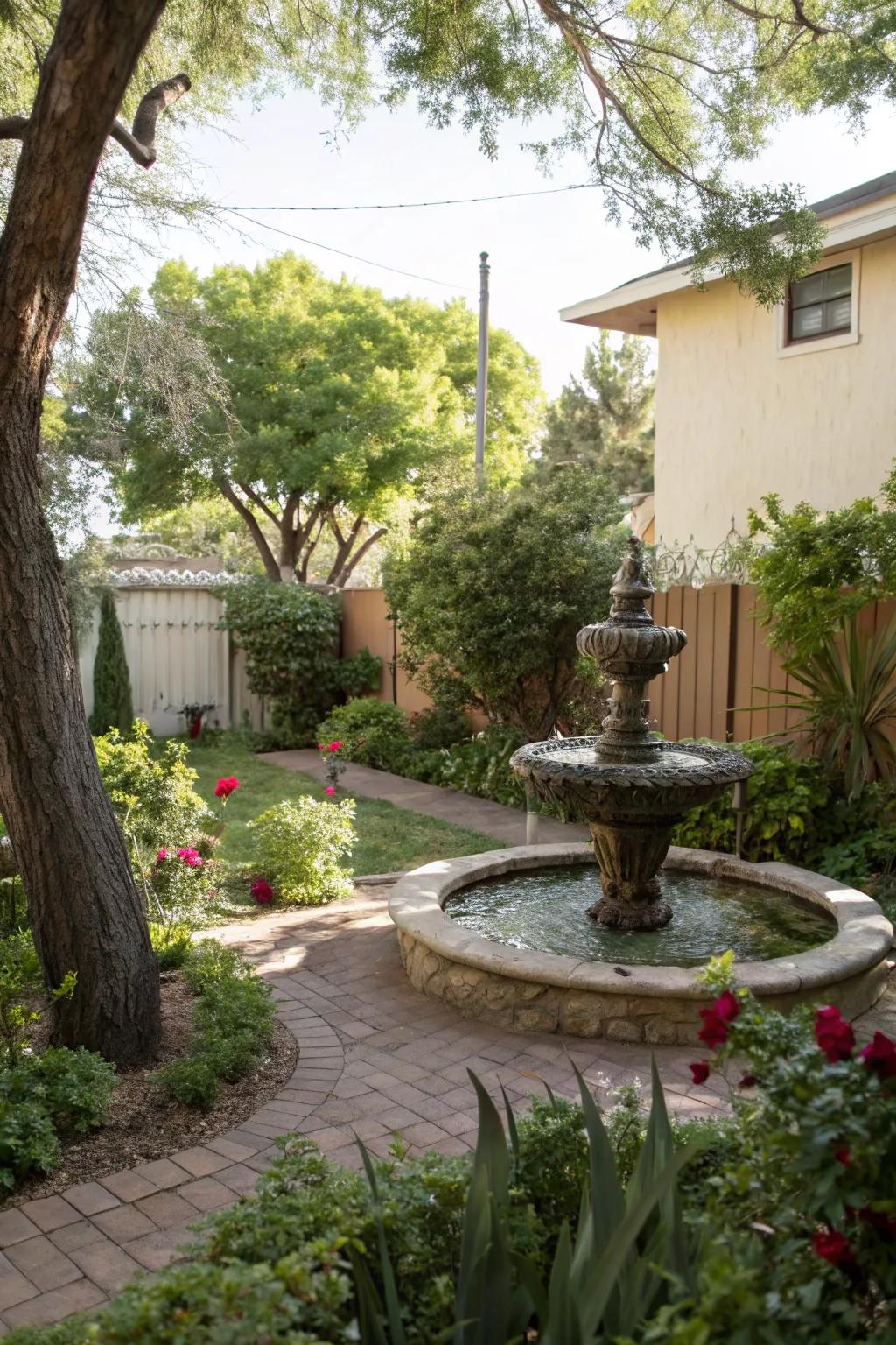 Imbue tranquility through a serene hydro feature.