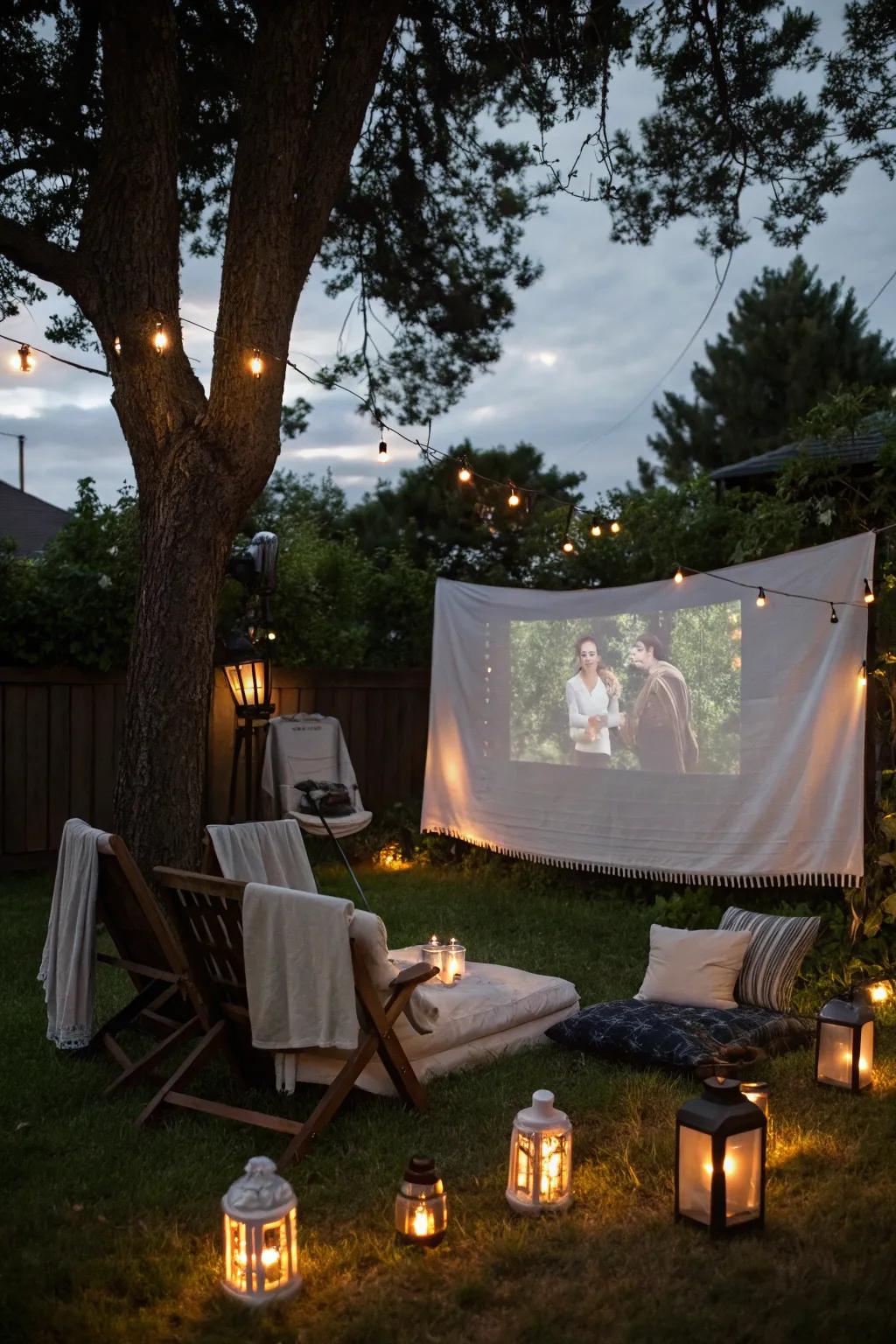 Luminaries fashion a welcoming and warm atmosphere for your cinema evening.