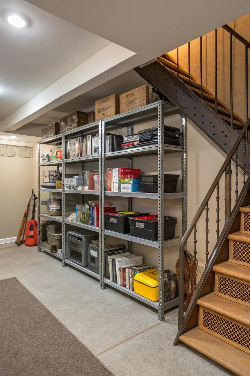 Adjustable shelving offers flexibility to suit evolving storage demands.