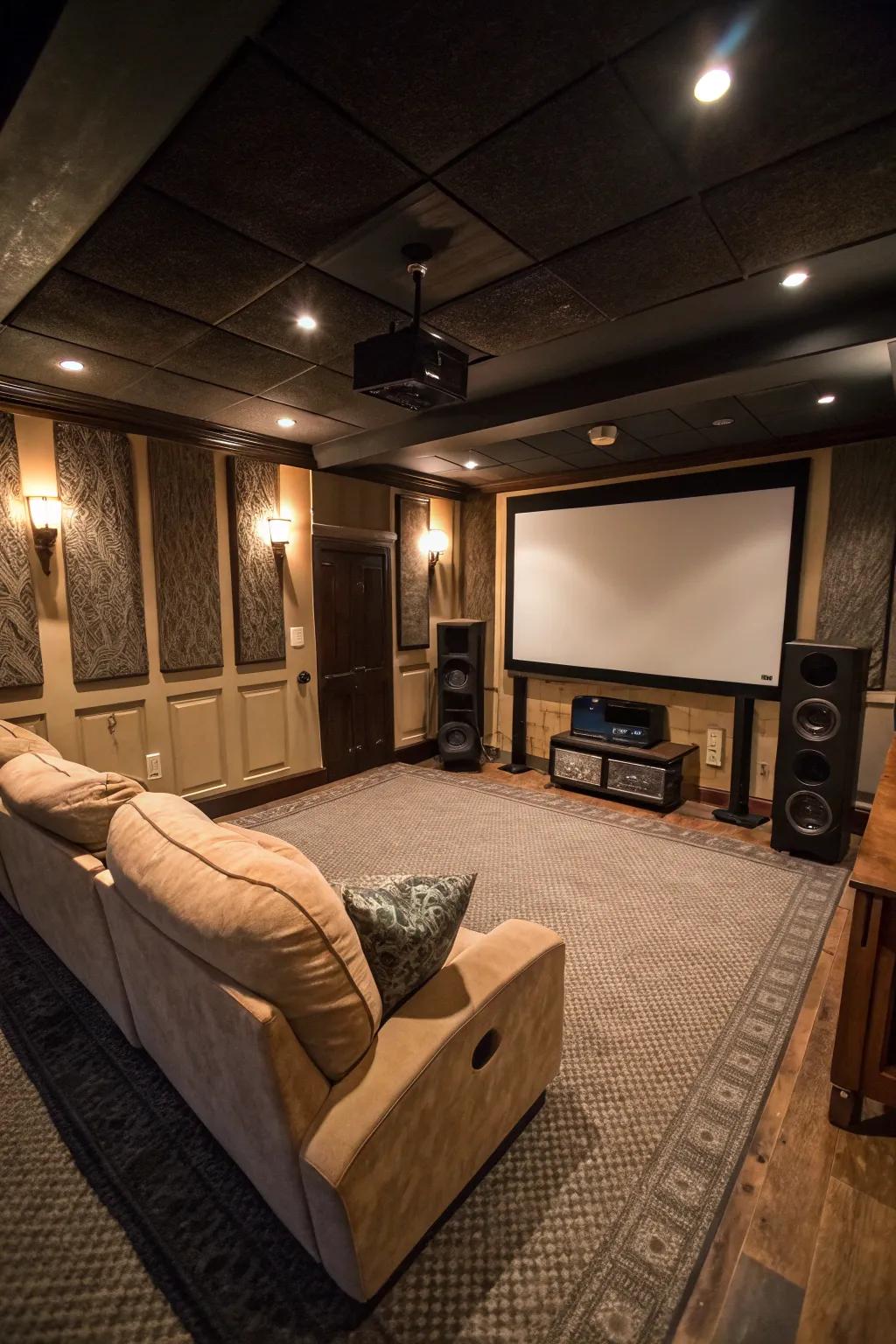 An immersive sound system enhances the audio experience, making movie nights unforgettable.
