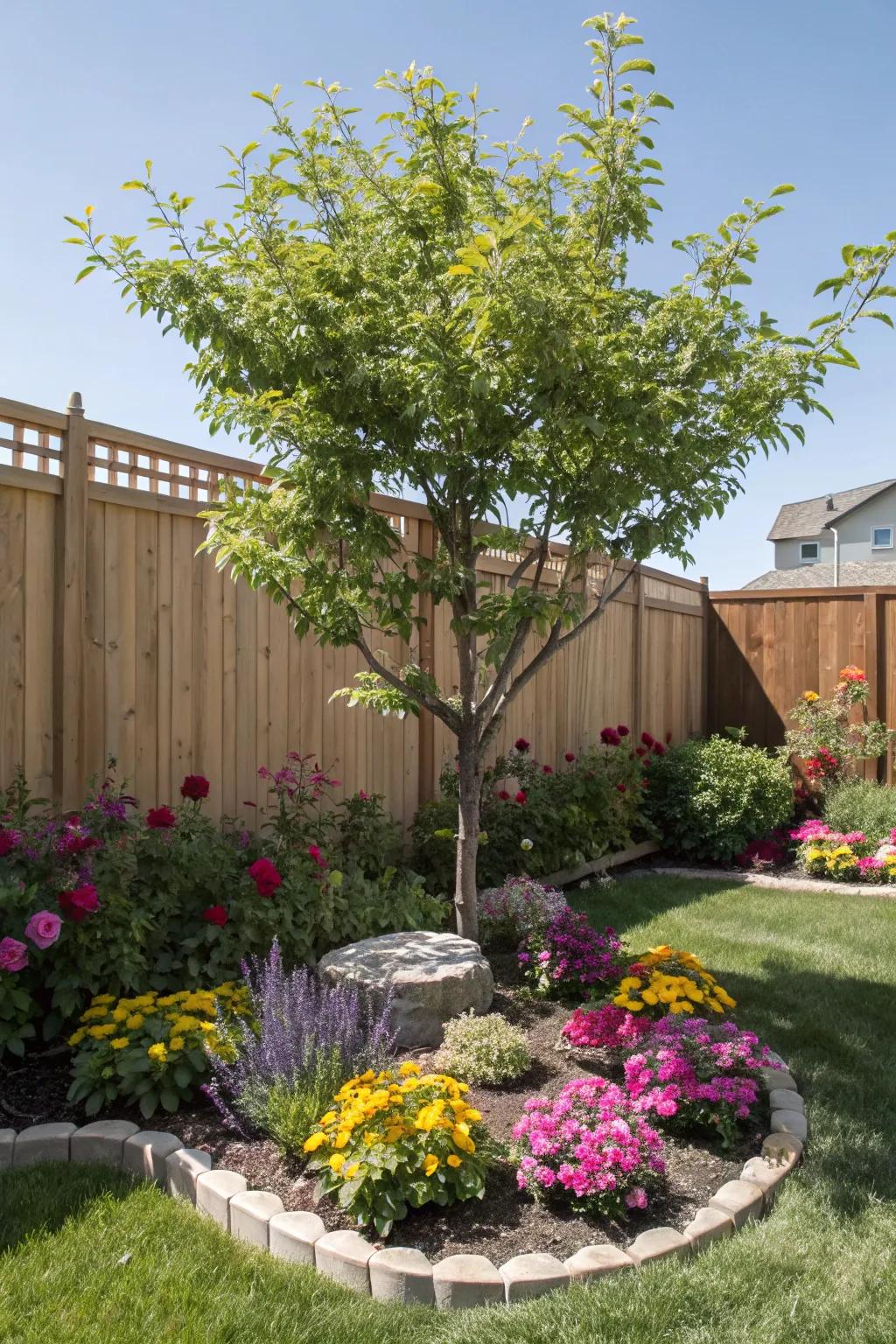 Small trees introduce vertical interest and appeal.