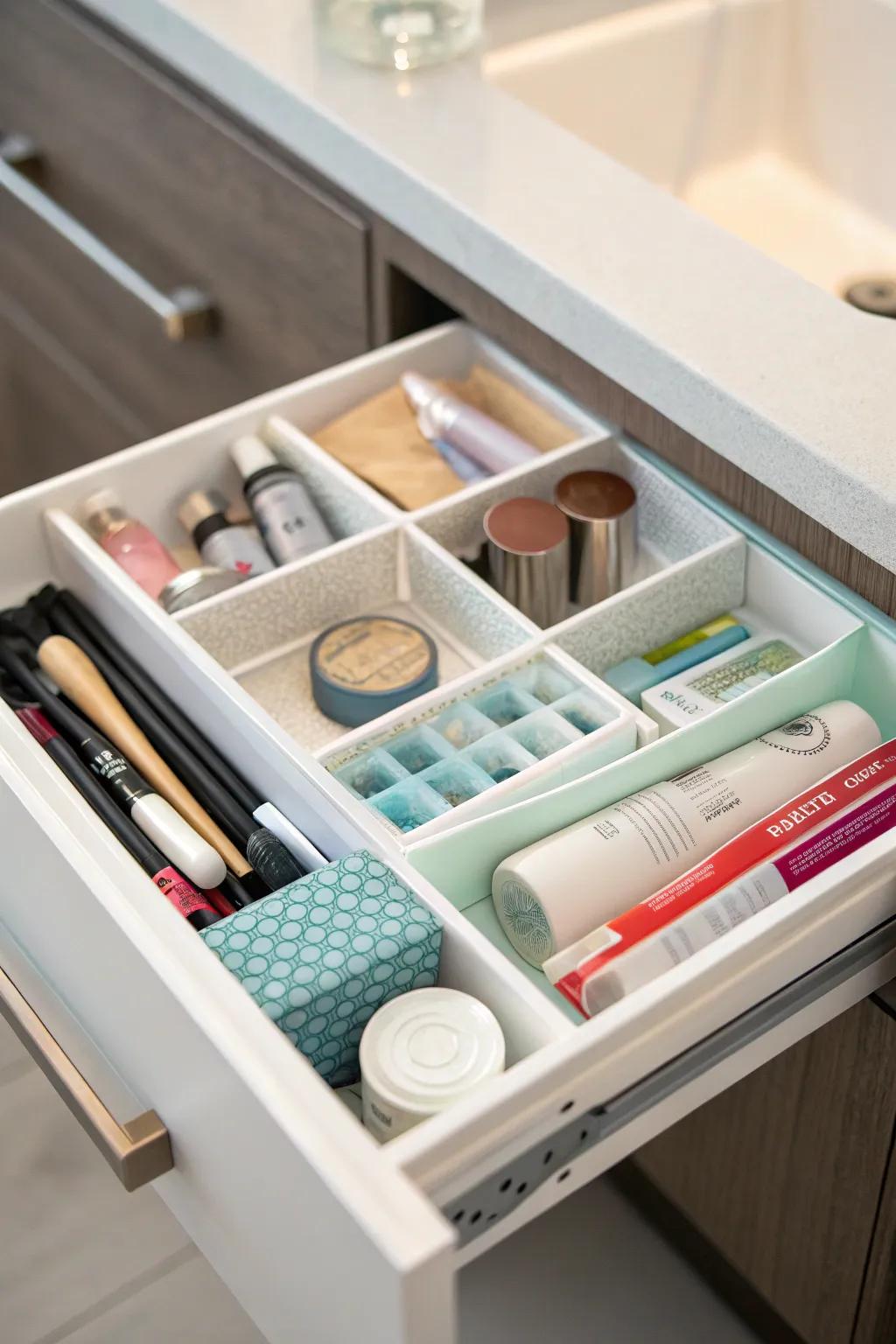 Compartmentalization ensures everything is tidy and accessible.