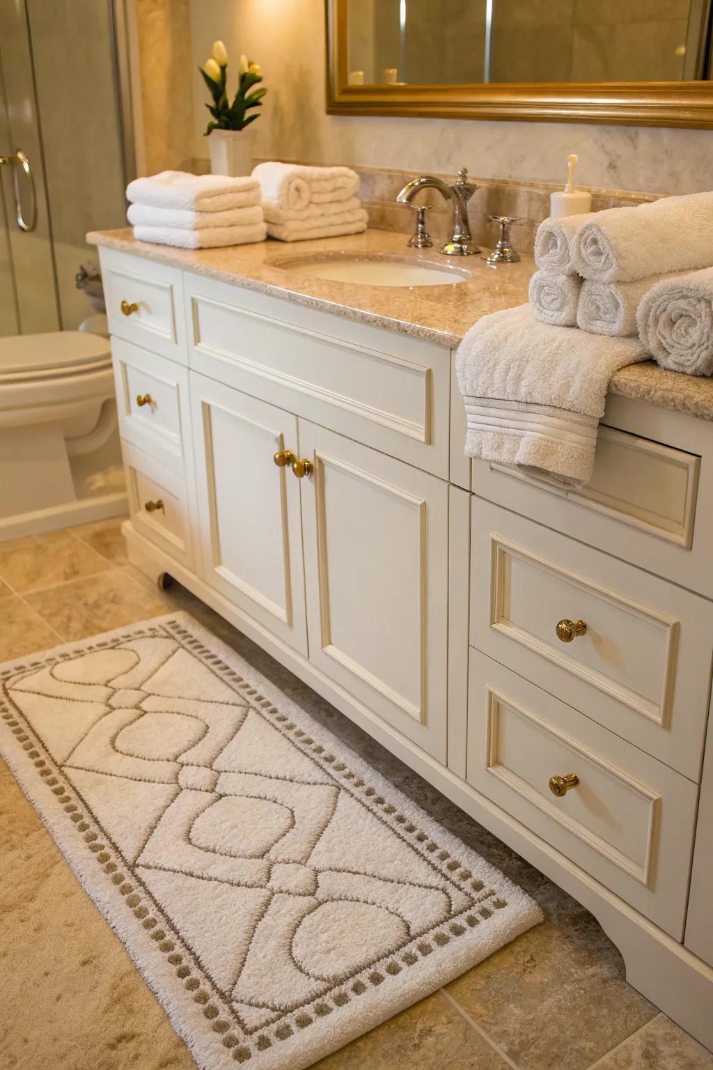 Luxurious textiles add comfort and style.