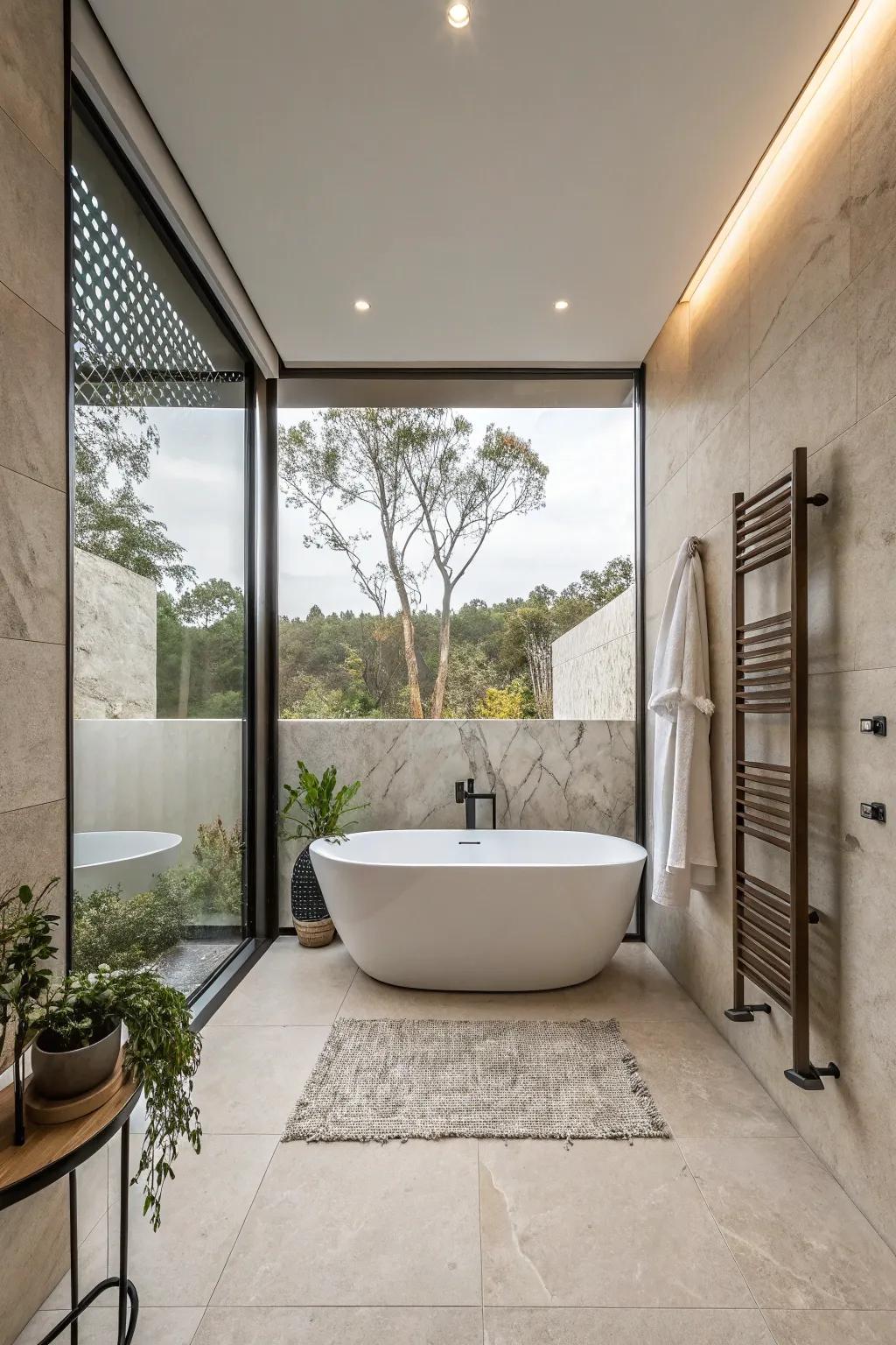 Simple design enhances the sleek elegance of your bathtub area.