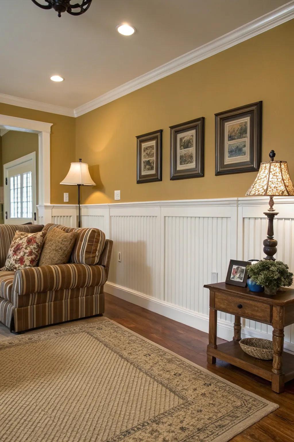 A stylish living room with <strong>beadboard</strong> wainscoting.” loading=”lazy” class=”pimg”>
	</picture><figcaption>A stylish living room with <strong>beadboard</strong> wainscoting.</figcaption></figure>
<p>Brighten up your lounge with <strong>beadboard</strong> wainscoting, contributing depth and interest to unadorned walls. I’ve come to see that contrasting colors above and below the <strong>beadboard</strong> can actually make a statement.</p>
<h3>Maybe worth checking out:</h3>
<ul class=