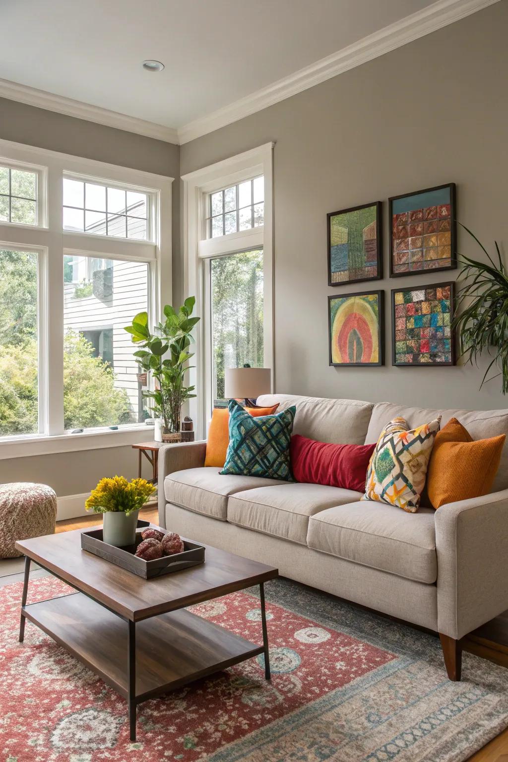 Taupe delivers a versatile background for any decor.