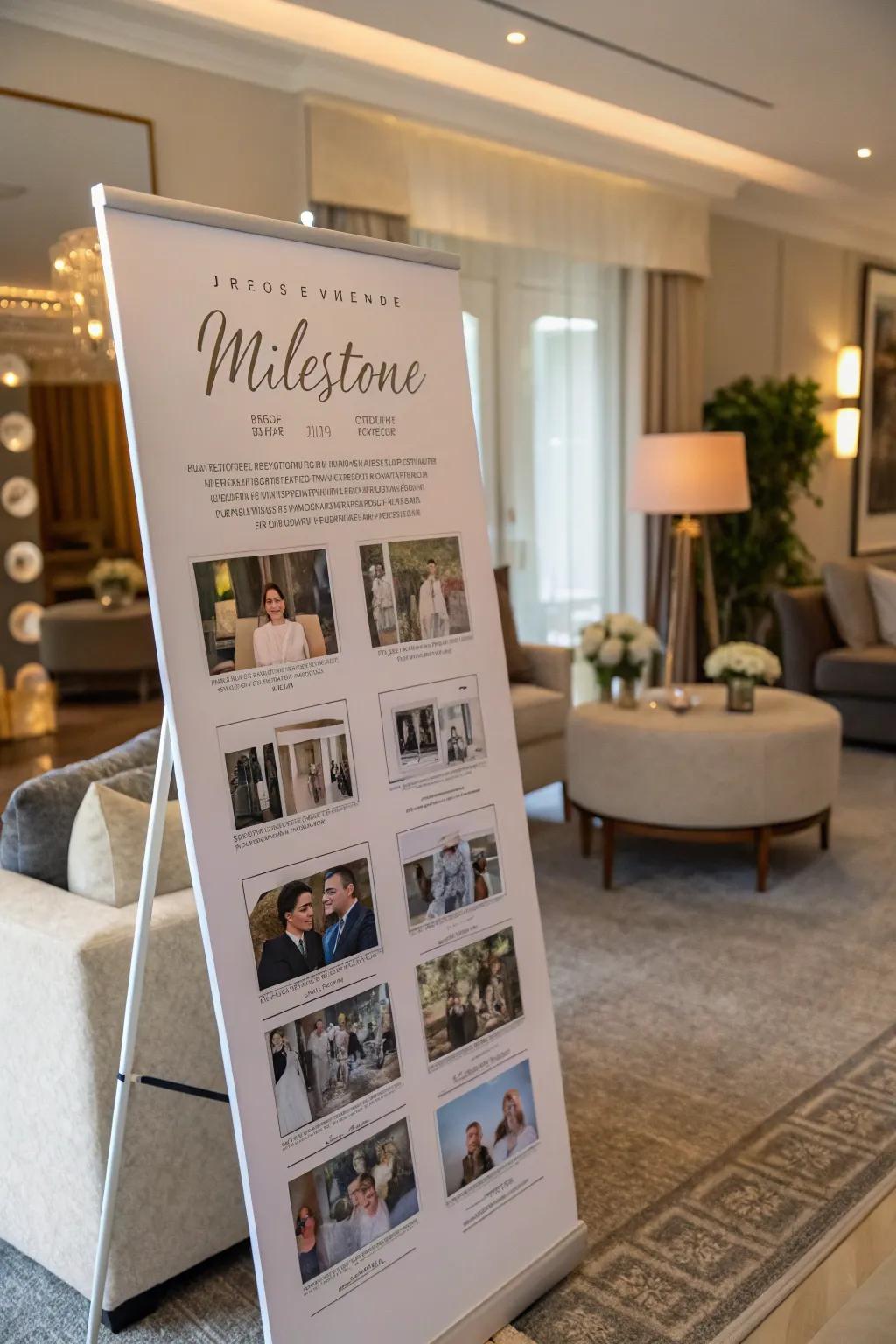 A heartwarming milestone-themed poster capturing key moments in a friendship.