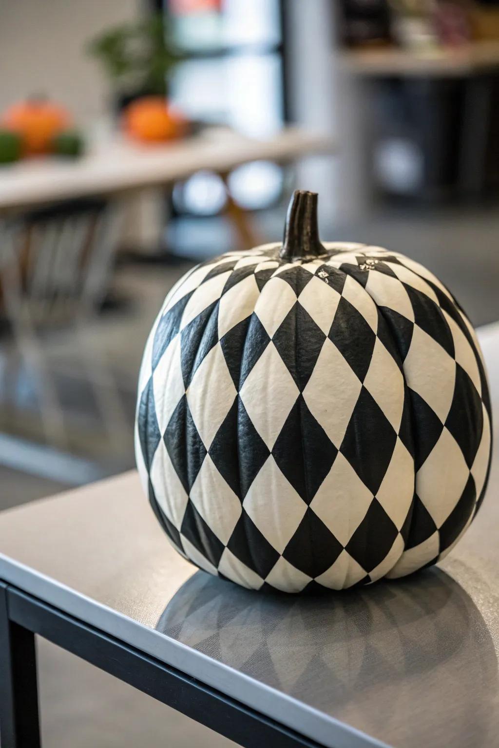 Realize modern sophistication with checkered gourds.