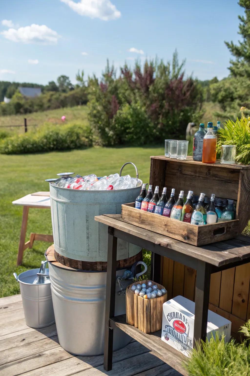 Enjoy summer nights with an outdoor beverage oasis.