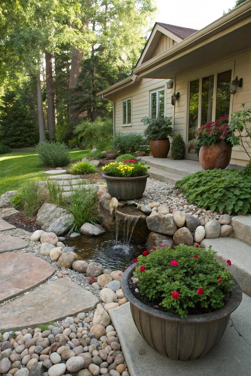 Decorative elements enrich your garden's visual allure.