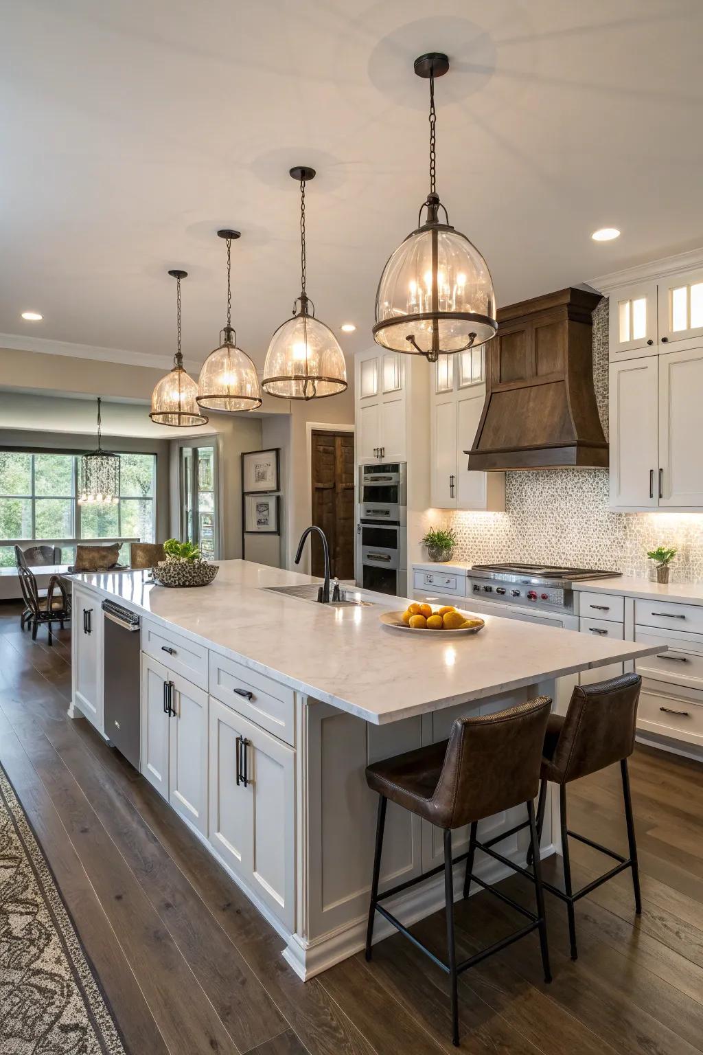 Stylish lighting adds a touch of sophistication to every kitchen.
