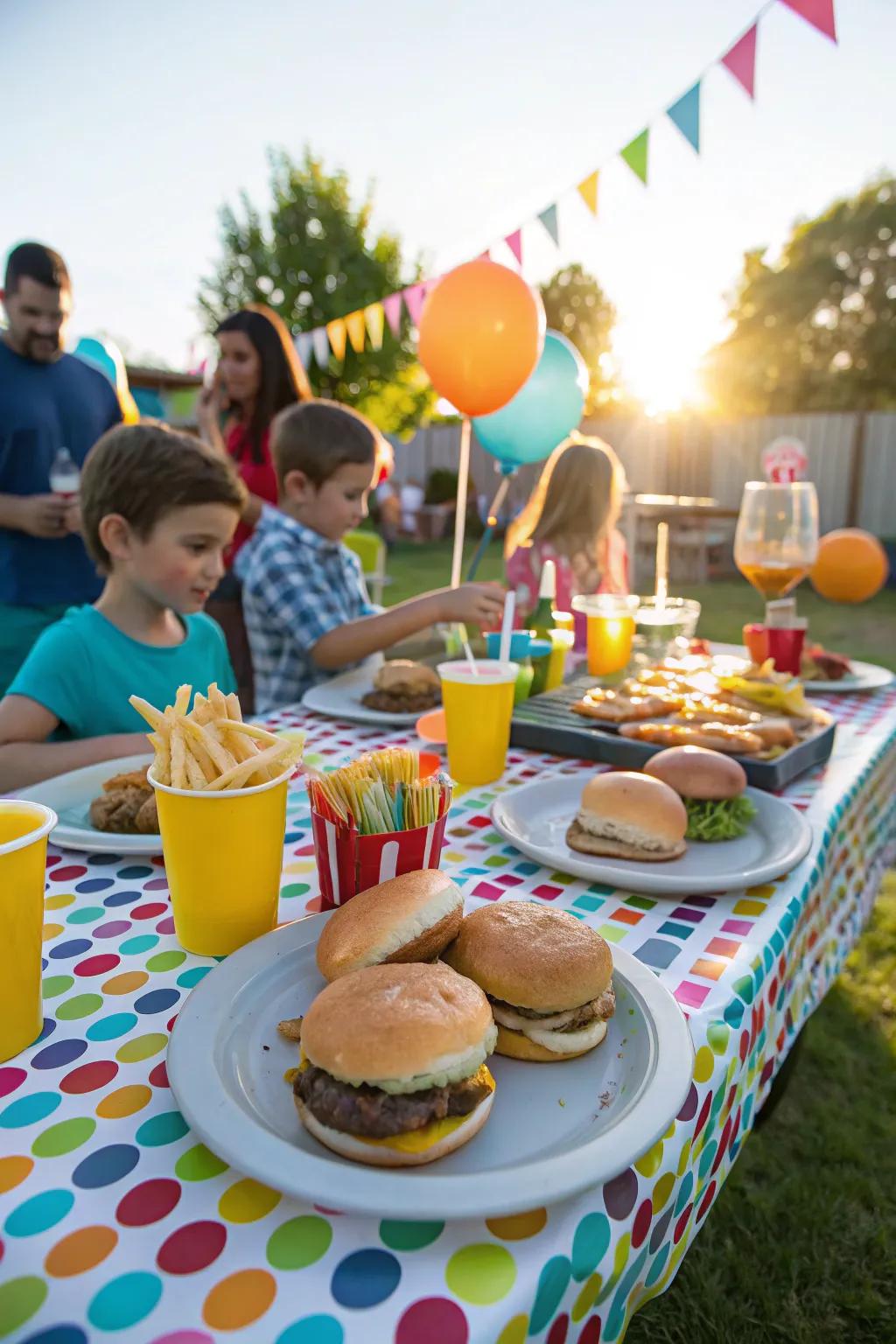 An open-air setting offers a relaxed and fun atmosphere.