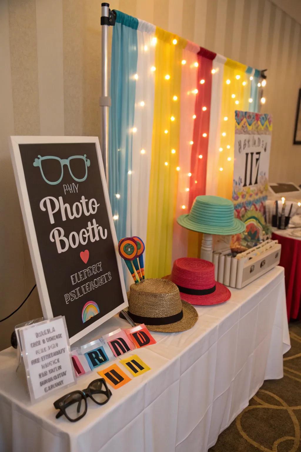 Forge memories via an amusing improvised snapshot station.