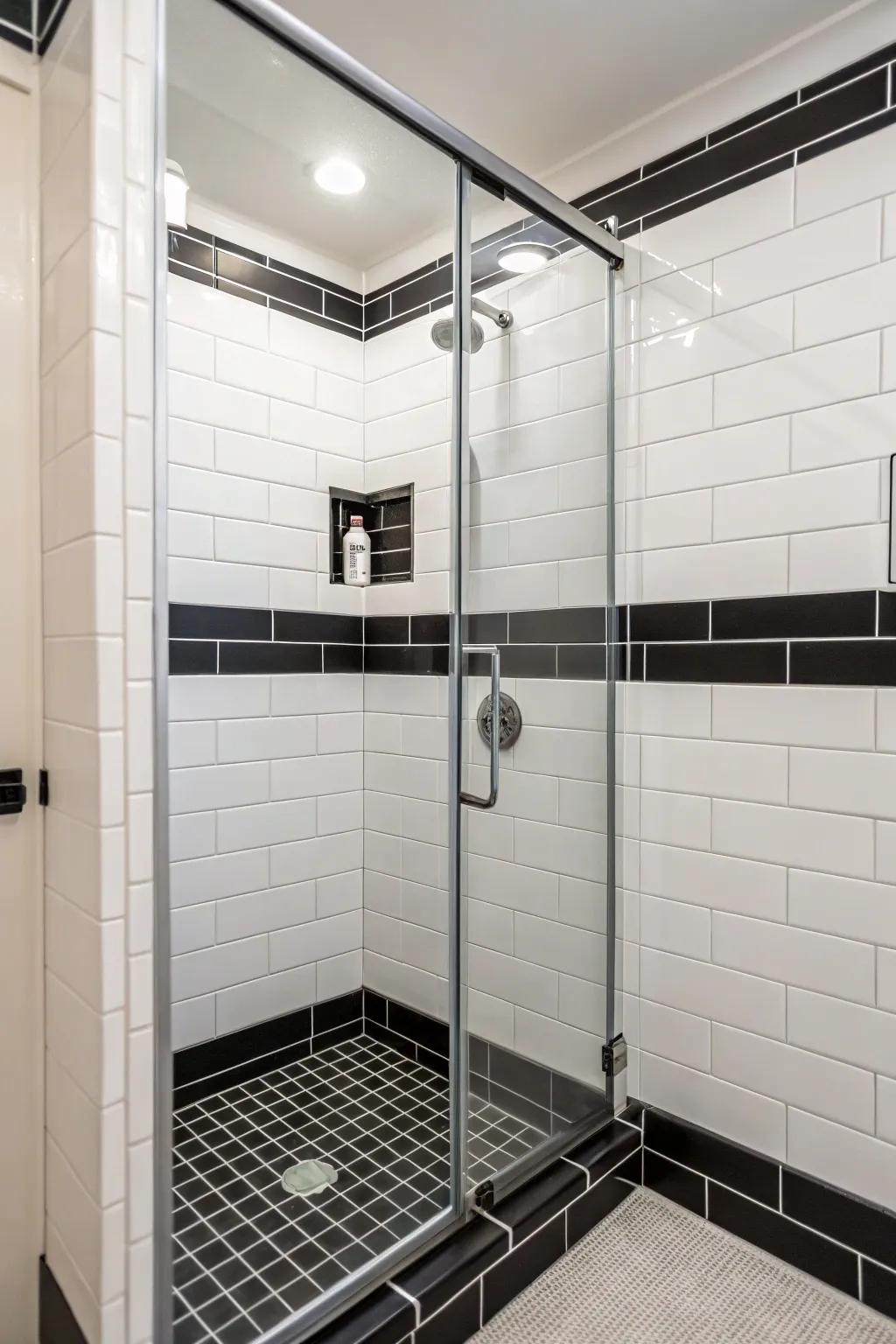 A minimalist design underscores the elegance of the tiles.