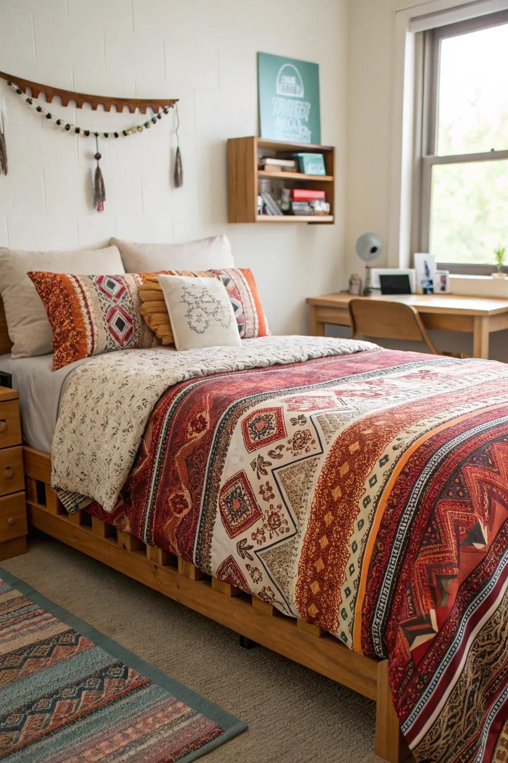Layered bedding guarantees supreme comfort